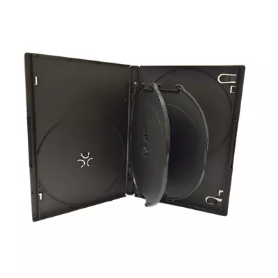 50 Black Standard 14mm 6 Disc CD DVD Storage Box Case With 2 Trays • $44.99