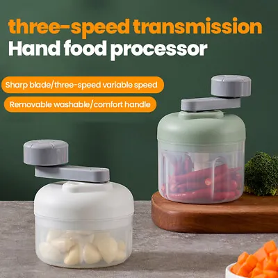 Manual Hand Crank Garlic Onion Chopper Processor Dicer  Vegetable Food Chopper • £6.94