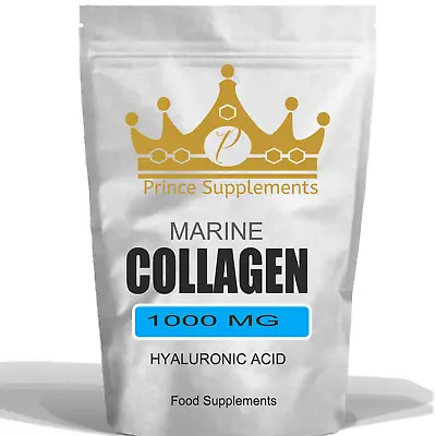 Collagen 60 Capsules /tablets Marine 1000mg Max Strength  Hyaluronic • £5.89