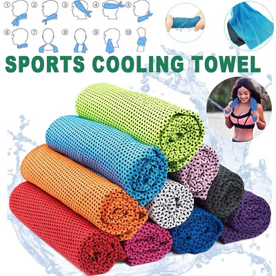 10PCS Instant Cooling Towel Sports Gym Fast Drying Absorb Towels Yoga Travel UK • £9.89