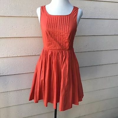 Anthropologie Moulinette Soeurs Sweet Enticement Dress Orange Short Sleeveless 0 • $20.99