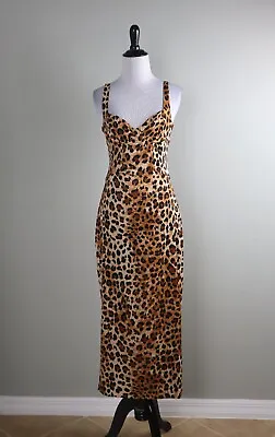 ZARA Sexy Leopard Print Structured Bustier Maxi Fitted Tank Dress Size XS • $44.99