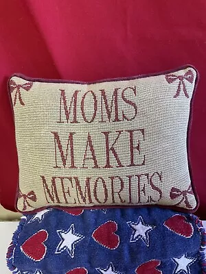  Moms Make Memories  Tapestry Reversible Throw Pillow 11 X9 X3  • $9.99
