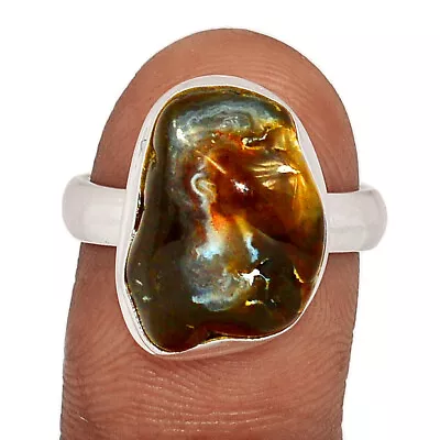 Natural Mexican Fire Agate 925 Sterling Silver Ring Jewelry S.8.5 CR27269 • $18.99