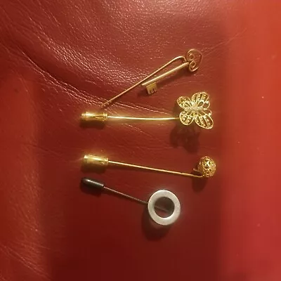 Lot Of 4 Vintage Scarf And Stick Pins Goldtone And Silvertone • $9.99