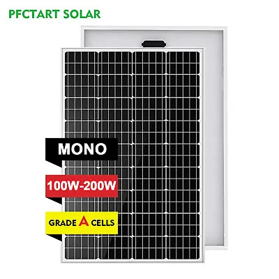 100W 120W 200W Watt Monocrystalline Solar Panel PV 12V Home RV Camper Garden • £66.29