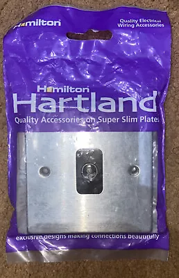 Hamilton Hartland Super Slim Satin Steel/Black 1G Non-isolated Coaxial TV Socket • £5.99