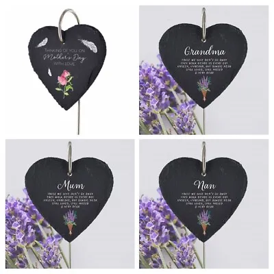 Slate Memorial Plaque Grave Garden Marker Mum Grandma Nan Mothers Day Tribute • £12.95