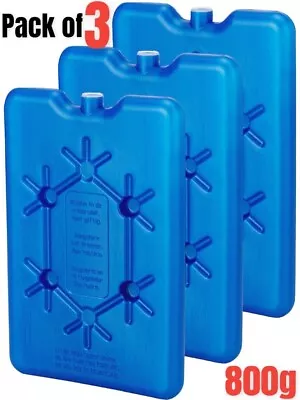 3 X Large 800g Ice Pack Cool Box Bag Freezer Block Travel Camp Picnic Reusable • £13.99