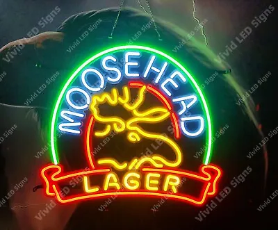 Moosehead Lager Deer Beer Vivid LED Neon Sign Light Lamp With Dimmer • $249.99