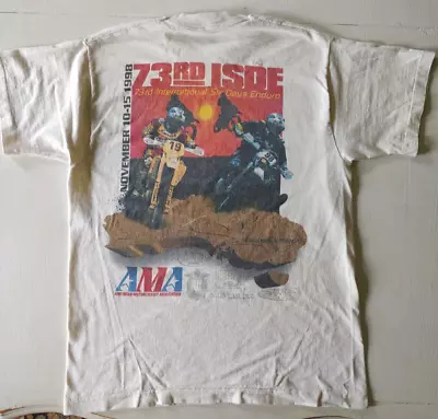 Vintage 1998 ISDE Six Days Enduro 73rd ISDE T Shirt Beige Size Large L AMA • $30