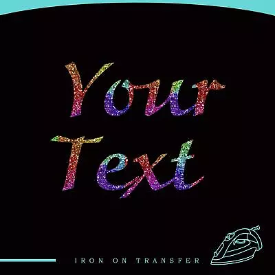 £2.99 • Buy Personalized Iron On Transfer T Shirt Sparkle Rainbow Hen Do Flower Girl 7715