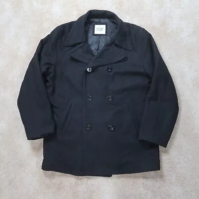 Old Navy Wool Blend Peacoat Button Front Men's XLarge Black Coat • $29.99