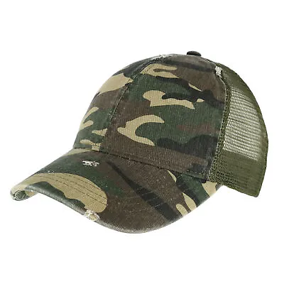 New Ponyflo Women's Camo Cotton Ponytail Baseball Cap • £15.36