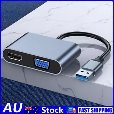 USB To HD VGA Audio Video Converter Dual Display For Windows7/8/10/11 MacOS • $18.65