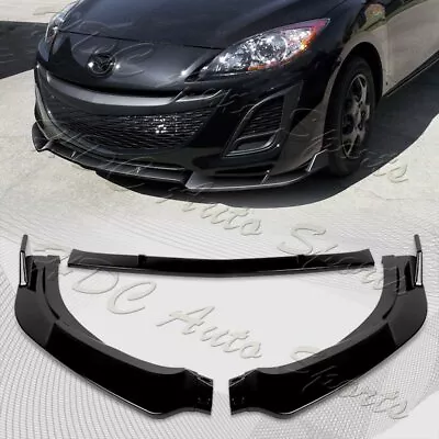 For 2010-2013 Mazda 3 MS-Style Painted Black Front Bumper Body Kit Spoiler Lip • $62.99