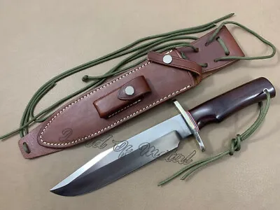 Lom Custom Handmade D-2 Steel Red G-10 Micarta Survival Bowie Knife W/ Sheath • $119.99