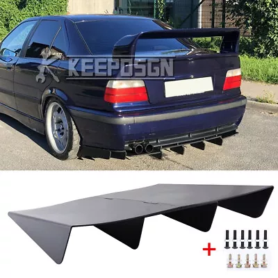 For E36 E93 E90 E92 Matte Rear Diffuser Lower Splitter Bumper Chin Lip 4Fins ABS • $69.35