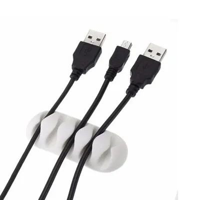5pcs Cable Clip Desk Tidy Winder Earphone Organizer USB Charger Holder Clip #T • £4.79