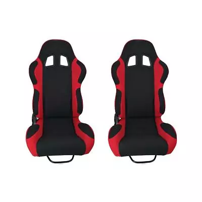 New Universal Black/Red Racing Seats Black Nylon Black / Red Cloth • $224.30