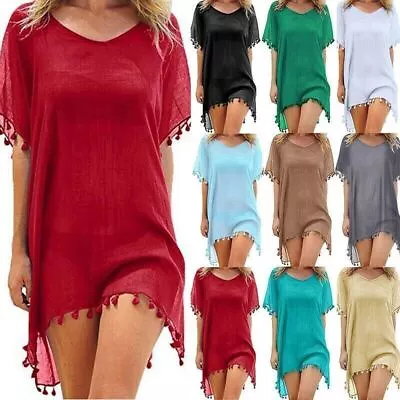 £7.99 • Buy Women Beach Cover Up Swimsuit Beachwear Dress Summer Bikini Swimwear Kaftan
