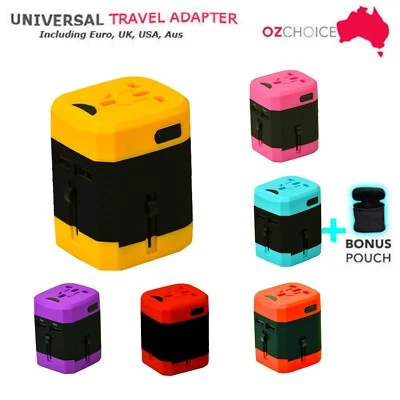 $17.95 • Buy Worldwide All In One Universal Travel Adaptor USB AC Power Plug Adapter Wall