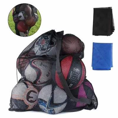 Large Sports Ball Mesh Drawstring Bag For Basketball Soccer Volleyball Football • $11.15