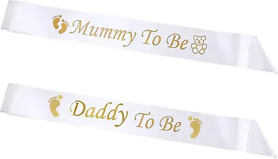 2 Pieces Mummy To Be Sash Daddy To Be Sash Mum And Daddy To Be Gifts Mummy  • £5.81