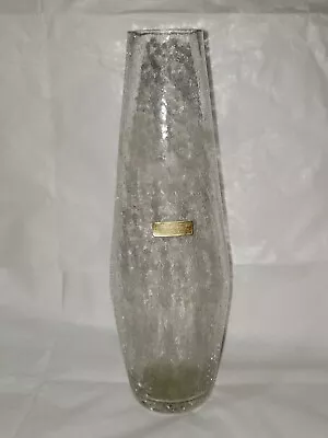 Mid Century Crackle Glass Vase Glashutte Rheinpfalz • $49