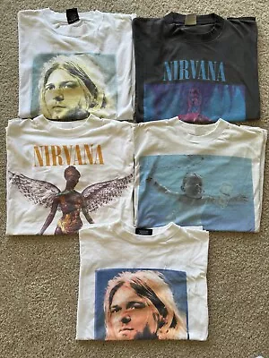 Lot Of 5 Vintage Nirvana Kurt Cobain Tour Shirts XL In Utero Never Mind Sliver • $7500