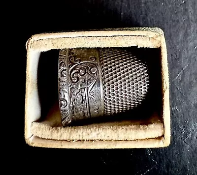 Antique Sterling Silver Thimble Size 12 With Half Original Box • $12.50