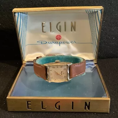 Works! Vintage Antique ELGIN 19j Durapower 10K RGP Manual Wind Up Watch W/ Box • $95