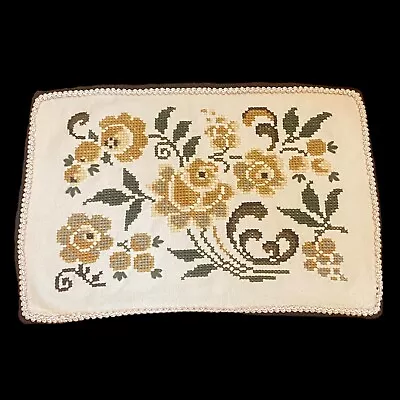 Vintage Floral Embroidered Tapestry Homemade Rectangular Empty Cushion Cover • £29.90