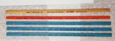 5 Of Colorful Wooden Advertising Rulers 36  - Haverty's Ft. Pierce & More • $29