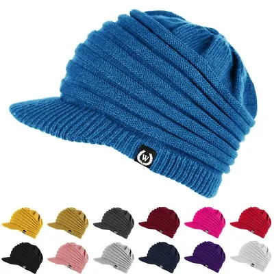 NEW Fashion Unisex Winter Visor Beanie Knit Hat Cap Crochet Men Women Ski Warm  • $10.99