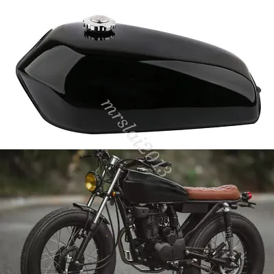 $115.90 • Buy Glossy Black Motorcycle Vintage 9L Fuel Tank & Tap For Honda CG125 Cafe Racer