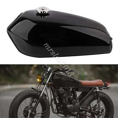 Glossy Black Motorcycle Vintage 9L Fuel Tank & Tap For Honda CG125 Cafe Racer • $140.90