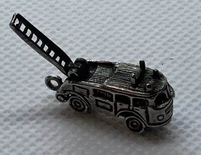 Vintage Sterling Silver Fire Truck With Mechanical Ladder Charm (052) • $13