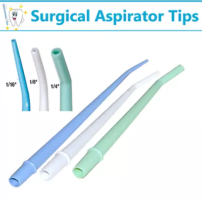 Surgical Aspirator Tips Dental Aspirating Suction Tips Blue Green White 25/Pk • $5.99