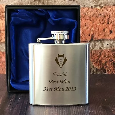 Personalised Hip Flasks For Wedding Favours Thank You Gifts Ideas Presents Token • £9.99