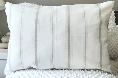 Handmade Designer Fabricut Beige And White Striped Fabric Cushion Cover 60x40  • $30