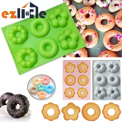 Silicone Mould Baking Tray Cake Muffin Ice Cube Donut Mold Doughnut Chocolate • $7.85