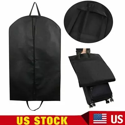 Black Suit Travel Bag Garment Bag Long Dress For Hanging Clothes Carrier Cover • $6.59