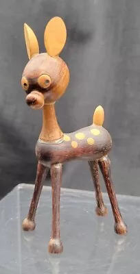 1960s Vintage Mid Century MCM Vila Wooden Deer Rare Handmade Spanish Figure • $39.99