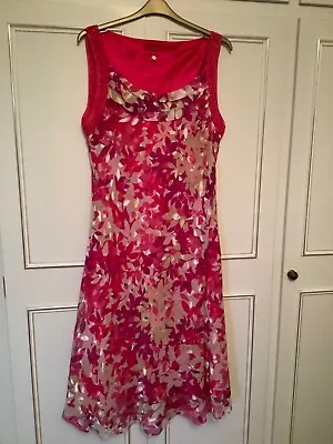Jacques Vert Size 22 Pink Silk Mix Dress Wedding/Occasion • £39.99