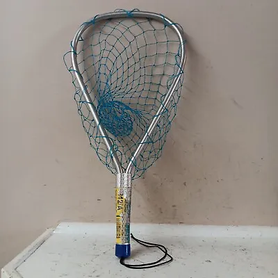 Vintage Aluminum Trout Fly Fishing Landing Net 20 1/2  Long Blue Net • $20