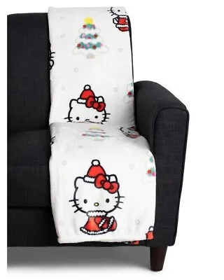 Hello Kitty Christmas Santa Tree Plush Throw Blanket 50in X 70in Seen On Tiktok • $34.99