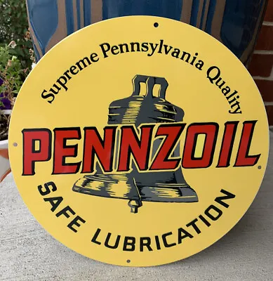 Vintage Style Pennzoil Pennsylvania Gas  Oil  Metal Heavy Sign • $55