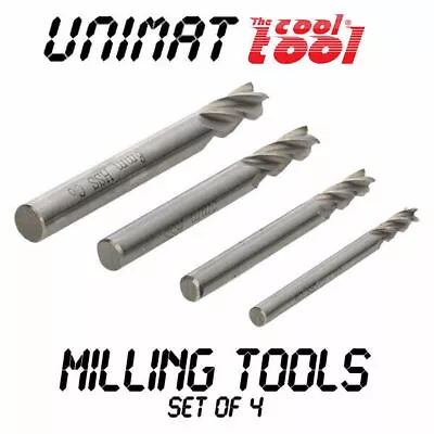 UNIMAT Parts & Accessories - 162190 4pc HSS MILLING TOOLS - 3 4 5 & 6mm • £34