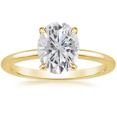 3CT Oval Moissanite Engagement Ring 18k Yellow Gold GRA Certificate • $1598